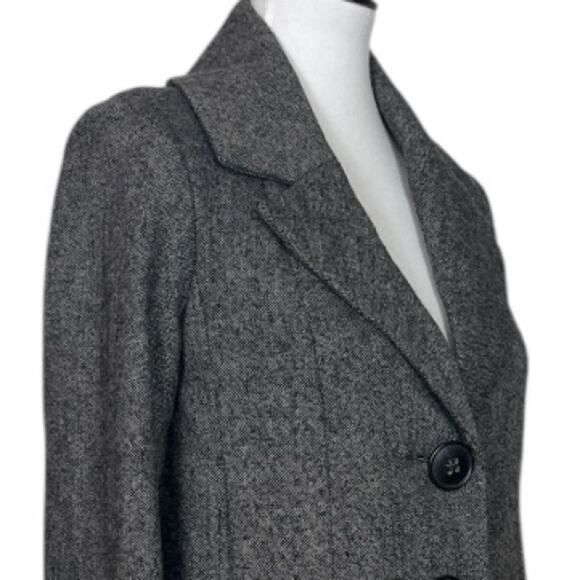 Cabi Shakespeare Swing Tweed Long A-line Jacket 3 Button Dark Women’s Size 4 - Picture 7 of 14